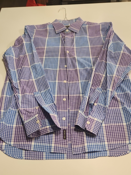 Michael Kors Other - Michael Kors Blue & Purple Plaid Button-Down Shirt